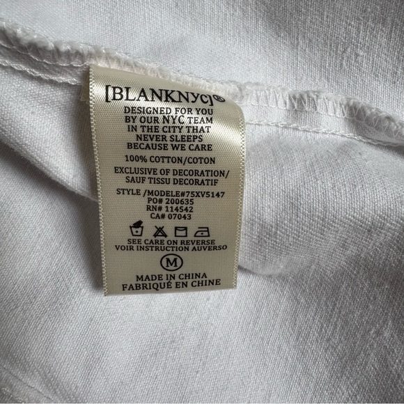 NWT BLANK NYC cotton stone white denim western rhinestone tassel jacket - Picture 8 of 13